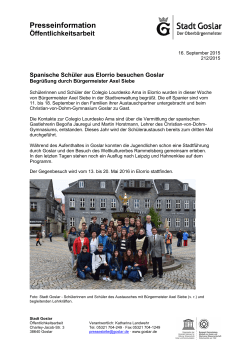 20150916 Spanische Schüler aus Elorrio besuchen Goslar
