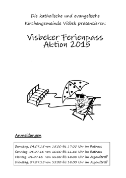 Informationen zur Ferienpassaktion