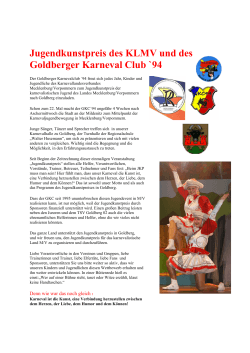 Vorstellung Jugendkunstpreis - Goldberger Karneval Club 94