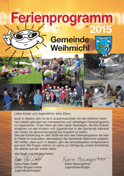 Broschüre Ferienprogramm 2015