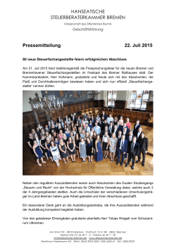 PM Freisprechung2015 - Hanseatische Steuerberaterkammer