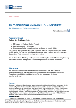 Immobilienmakler/-in IHK - Zertifikat