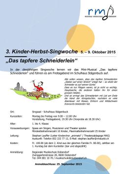 Das tapfere Schneiderlein - Musik und Theater