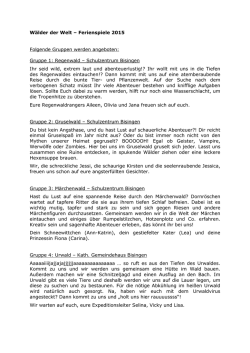 Gruppen&uuml;bersicht Ferienspiele 2015