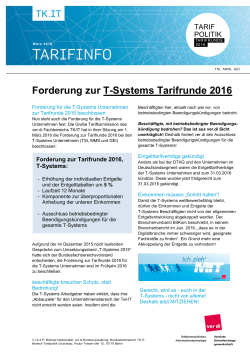 Forderung zur T-Systems Tarifrunde 2016