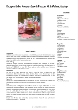 Knusperstücke, Knuspernüsse & Popcorn Kit & Weihnachtssirup