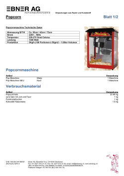 Popcorn Blatt 1/2 Popcornmaschine Verbrauchsmaterial