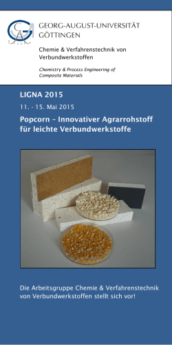 LIGNA 2015 Popcorn – Innovativer Agrarrohstoff für leichte