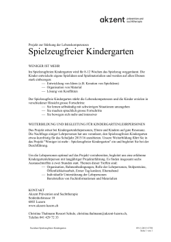 Spielzeugfreier Kindergarten - Akzent Prävention und Suchttherapie