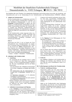 Merkblatt der Staatlichen Fachoberschule - Fos