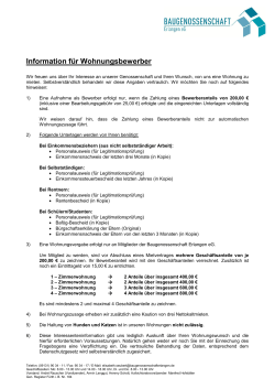 Info-Blatt für Bewerber - Baugenossenschaft Erlangen
