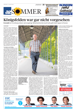 11.08.2015, Aargauer Zeitung: Portrait Josef Sachs