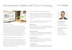 Kurzübersicht Usability und UX im E-Learning