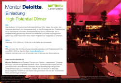 Einladung High Potential Dinner Monitor Deloitte - WiSo