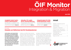 ÖIF Monitor: Juni 2015 - Österreichischer Integrationsfonds