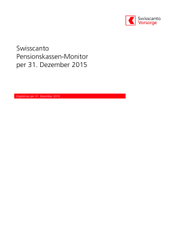 Swisscanto Pensionskassen-Monitor per 31. Dezember 2015
