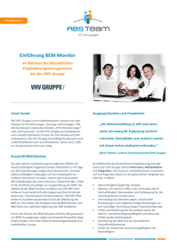 Einf&uuml;hrung BEM-Monitor im Rahmen des