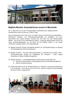 BigData Monitor Anwenderforum erneut in Meschede - LOC