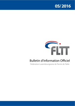 Bulletin d`Information Officiel - Fédération Luxembourgeoise de