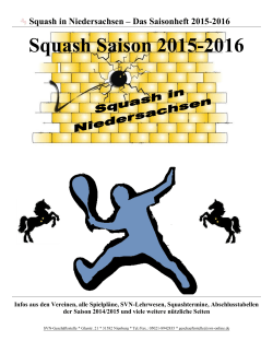 Saisonheft 2015-2016 - Squash in Niedersachsen