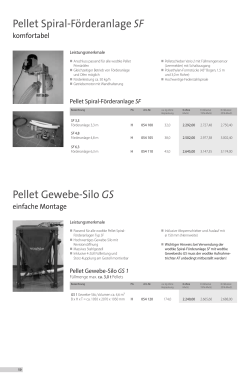 Pellet Spiral-Förderanlage SF Pellet Gewebe-Silo GS