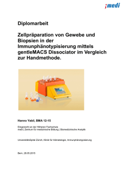 Diplomarbeit Zellpr&auml;paration von Gewebe und Biopsien in der