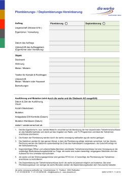 Plombierungs- / Deplombierungs-Vereinbarung