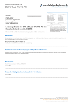 Informationsblatt zur BKK GRILLO