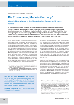 Die Erosion von „Made in Germany“