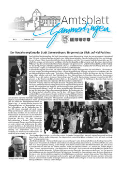 Der Neujahrsempfang der Stadt Gammertingen: Bürgermeister blickt