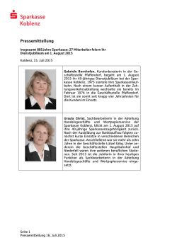Pressemitteilung - Sparkasse Koblenz