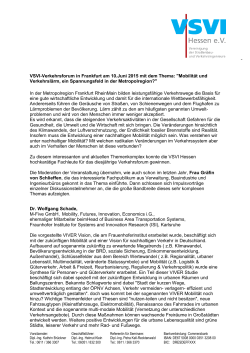Bericht zum Verkehrsforum der VSVI Hessen am 10. Juni 2015 in
