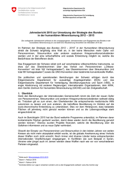 Jahresbericht 2015 - Eidgen&ouml;ssisches Departement f&uuml;r ausw&auml;rtige