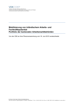 Portfolio der kantonalen Arbeitsmarktbehörden