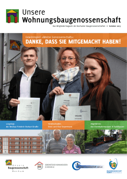 Unsere Wohnungsbaugenossenschaft, Sommer 2015, PDF