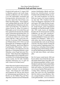Hans-Jürgen Stubig: Friedrich Jodl und Bad Aussee