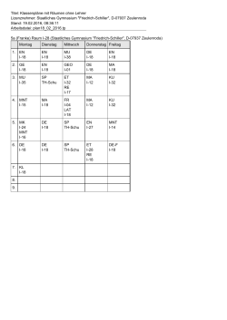Stundenplan - Gymnasium Zeulenroda