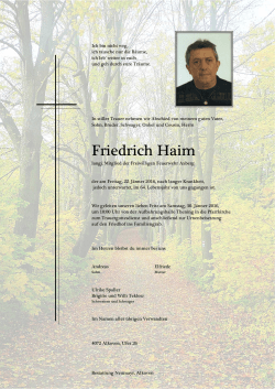 Haim Friedrich - Bestattung Neumayr