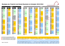 Blockplan der Friedrich-List-Schule Mannheim im Schuljahr 2015