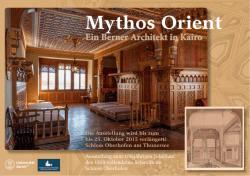 Mythos Orient Ein Berner Architekt in Kairo
