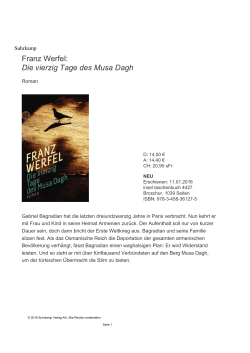 Franz Werfel: Die vierzig Tage des Musa Dagh