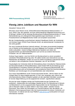 Vierzig Jahre Jubiläum und Neustart für WIN