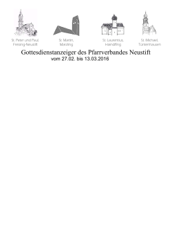 Gottesdienstanzeiger vom 27. Februar 2016