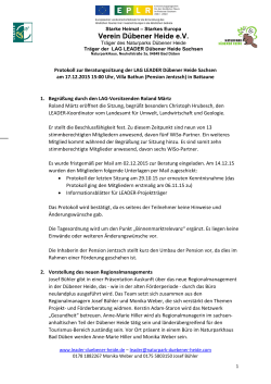 Protokoll - Regionalentwicklung Dübener Heide