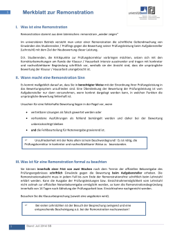 Merkblatt zur Remonstration
