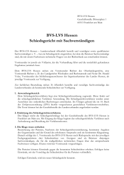 BVS-LVS Hessen Schiedsgericht mit Sachverständigen