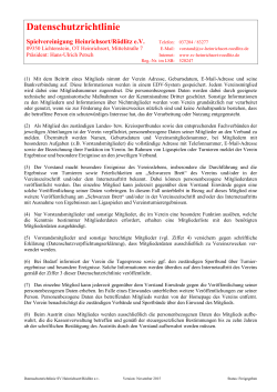Datenschutzrichtlinie - SV Heinrichsort/Rödlitz eV