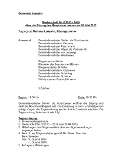 Protokoll Hauptausschuss 20.05.2015