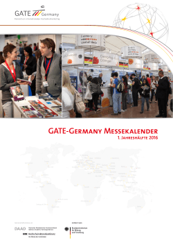 GATE-Germany Messekalender 1. Jahreshälfte 2016