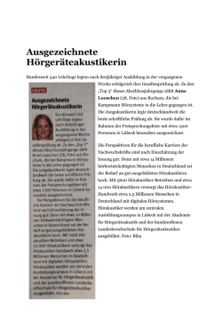 Ausgezeichnete Hörgeräteakustikerin